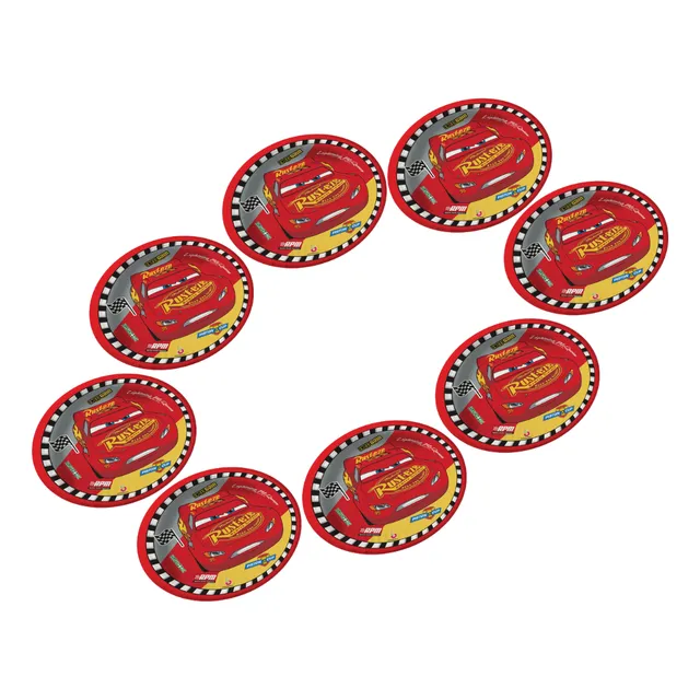 Pack X 8 Platos Descartables Cars Disney Oficial Cotillón