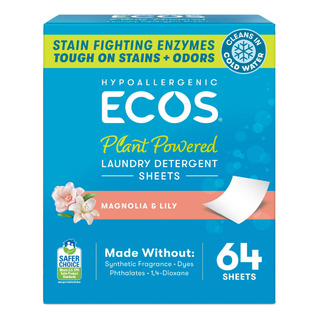 Láminas De Detergente Para Ropa Ecos Magnolia & Lily, 64 Hoj Láminas De Detergente Para Ropa Ecos Magnolia & Lily, 64 Hoj