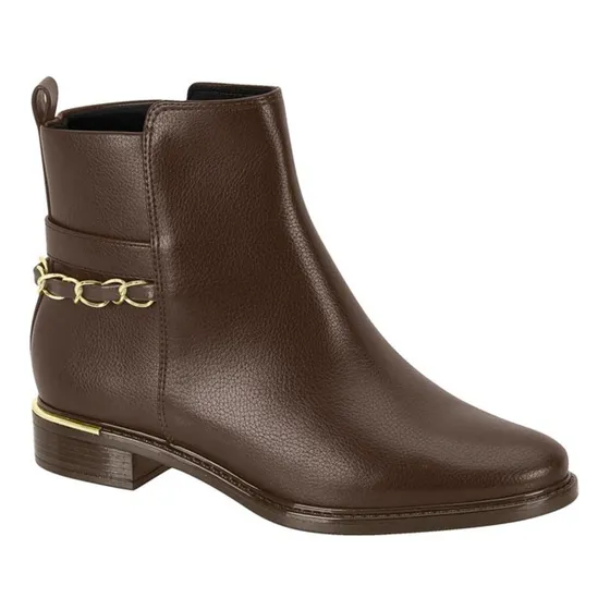 Bota Vizzano Feminina Cano Curto Salto Baixo Corrente Macia