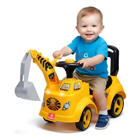 Escavadeira Gigante Trator Veículo Infantil Som Luz Castela Amarelo