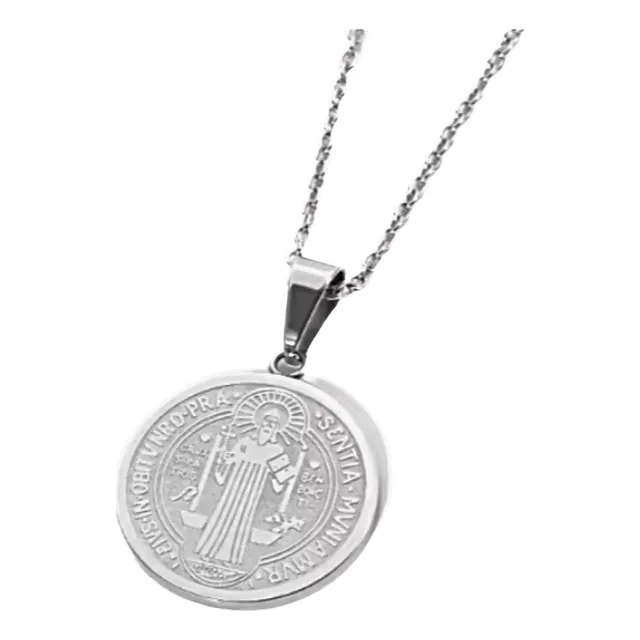 Collar San Benito Santo Protector Acero Inoxidable