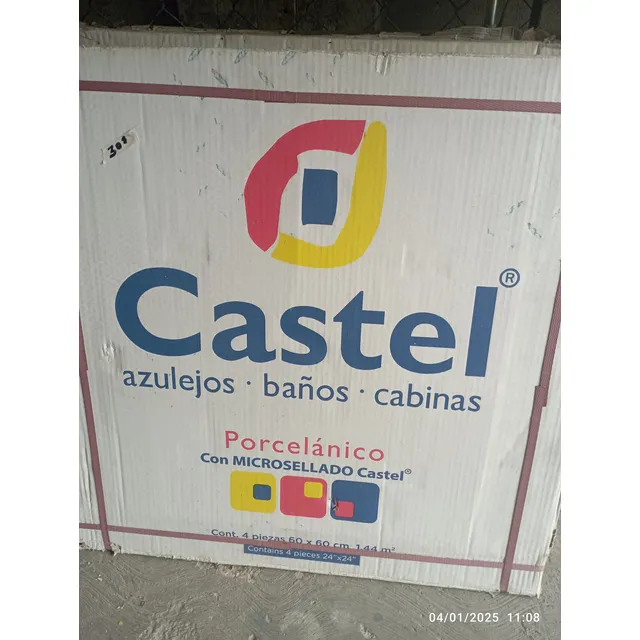 4 Cajas Porcelanato Marca Castel Color Beige Medidas 60×60