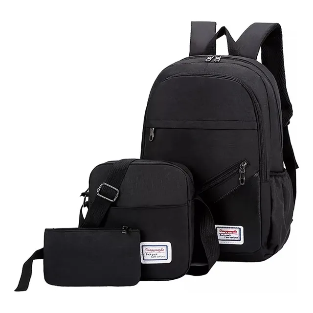 Kit 3 En 1 Mochila Bandolera Antirrobo Laptop Porta Botella