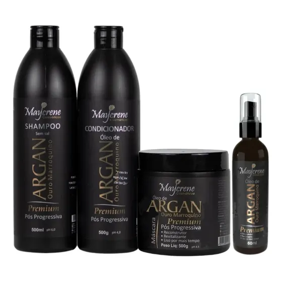 Kit Pós Progressiva Óleo De Argan + Óleo Argan 60ml Maycrene