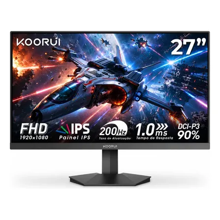 Monitor Gamer Koorui G2711p 27in Fast Ips 200hz 1ms Fhd Preto 127/220v