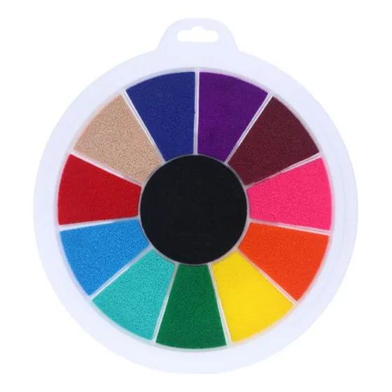 Almohadilla Stamp De Tinta De 12 Colores Para Niños Tinta Exterior Blanco