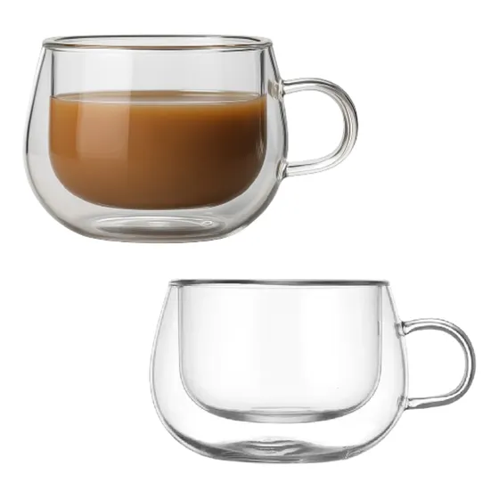 Xícara De Vidro Duplo Caneca Café Chá Capuccino 2un 100ml