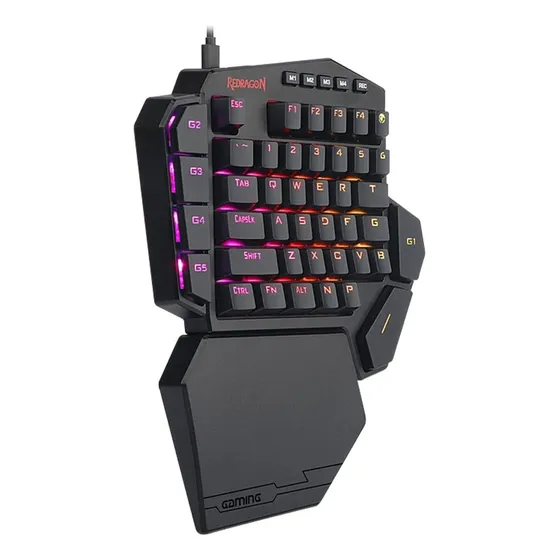 Teclado Gamer Redragon Diti K585rgb Rgb Una Mano Teclado Negro