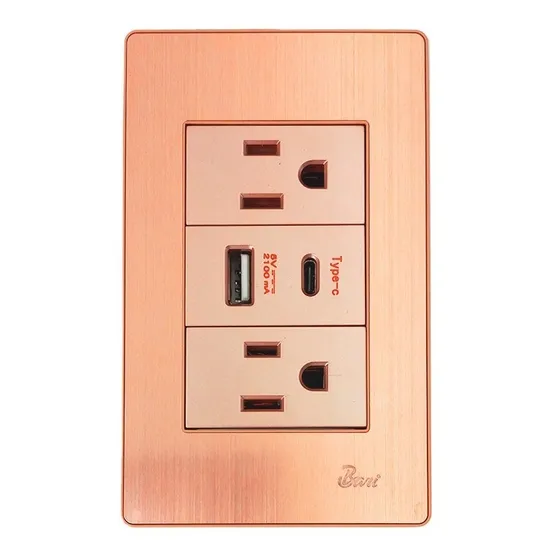 Toma Corriente Doble Usb Serie Ottone Bari