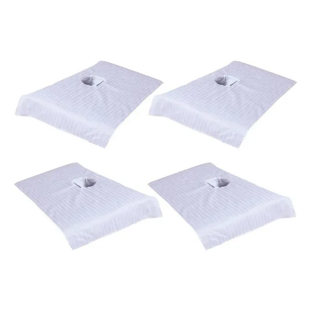 4 Piezas De Algodón Blanco De Masaje Toalla De Orificio