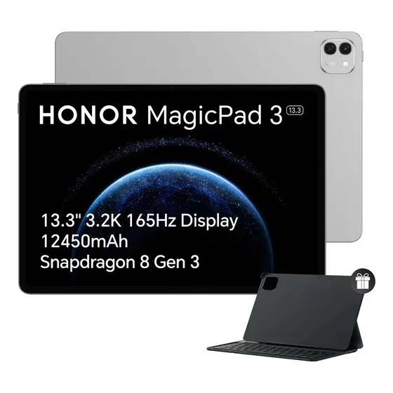 Tablet Honor Magic Pad 3 Wifi 512gb 16gb 13,3" 3.2K 165Hz 12450mAh 66W Snapdragon 8 Gen 3 Gris + Teclado Táctil Inteligente HONOR
