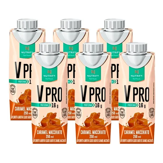 V Pro Líquido 250ml 6 Unidades - Caramel Macchiato