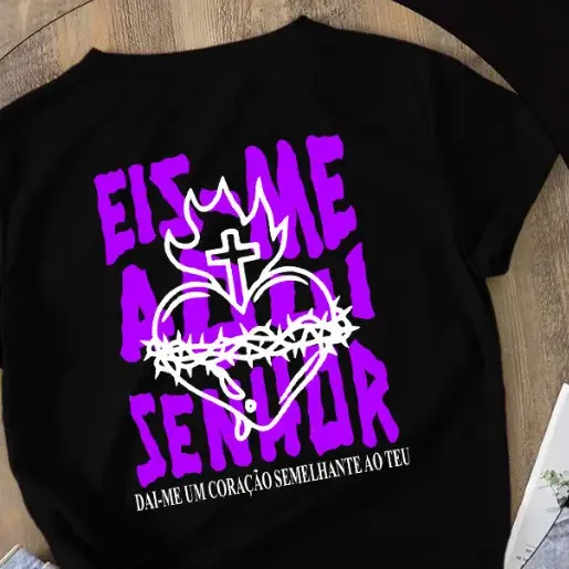 Camiseta Eis-me Aqui Senhor Blusa Cristã Jesus Fé Igreja