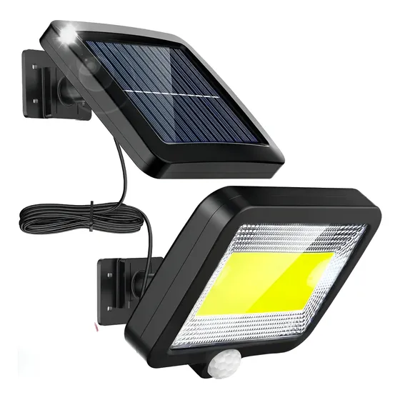 Foco Lámpara Solar Led 100w Con Sensor De Movimiento, Recargable, Unilamp, Resistente Al Agua, Ideal Para Exteriores, Patio O Garaje, Alta Calidad | Cuotas sin interés