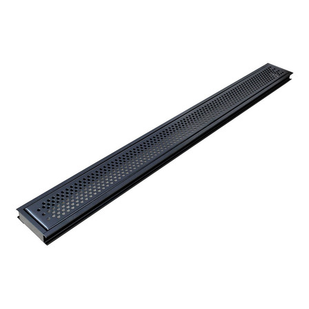 Grelha Linear Perfurada Em Inox Preto Fosco 15x50cm Pluvial Grelha Linear Perfurada Em Inox Preto Fosco 15x50cm Pluvial