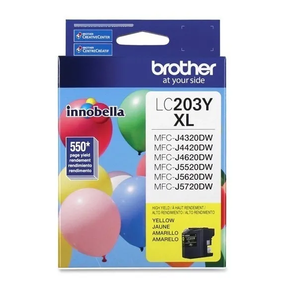 Tinta Brother Lc203y Amarillo 550 Paginas Alto Rendimiento