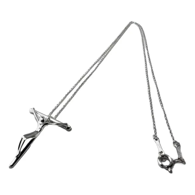 Hermoso Collar Cadena Con Crucifijo Silver Plated