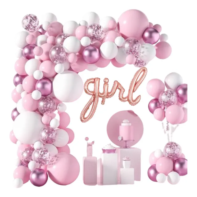Arco De Globos Para Niña Baby Shower Celebración Rosa Pastel
