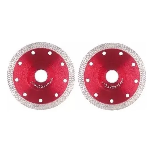 2 Discos De Corte Sierra Diamante 4 1/2 Mármol Porcelanato Color Rojo
