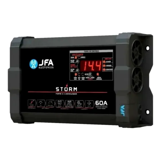 Fonte Automotiva 60a Jfa Amperes Bivolt Automatico