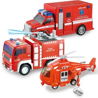 Vehículos Sin Control Remoto De Camión De Bomberos 3 En 1 Vehículos Sin Control Remoto De Camión De Bomberos 3 En 1
