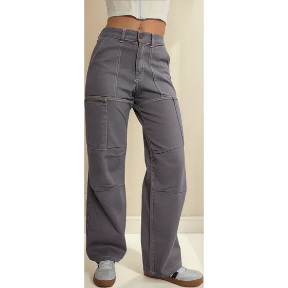 Jean Wide Leg Cargo Mujer Katalea Denim