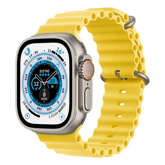 Apple Watch Ultra Gps + Celular - Caja De Titanio 49 Mm - Correa Ocean Amarilla