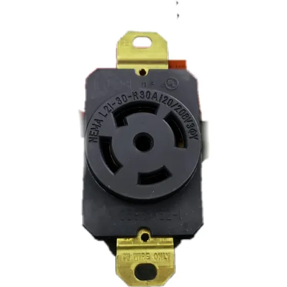 Receptaculo Legrand Turnlok L2130-r 30a, 4 Polos, 5 Hilos Color Negro