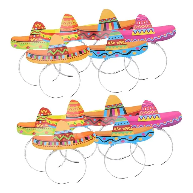 Diadema Gorro Mexicano Sombrero Fiesta X6 Und