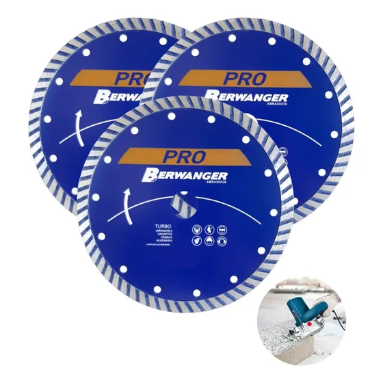Kit Disco Profissional De Corte Diamantado Turbo-110x22mm