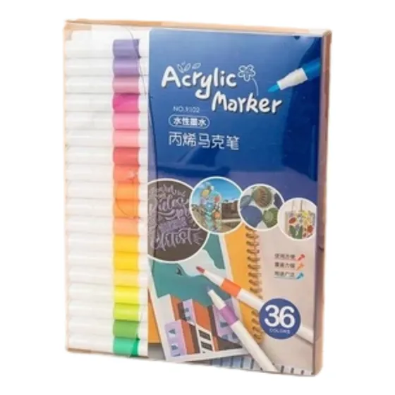 Caneta Marcadora Acrílica Acrylic Marker 36 Cores