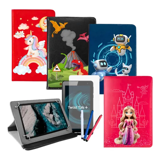 Capa Com Suporte Para Tablet Positivo Twist Tab + Película