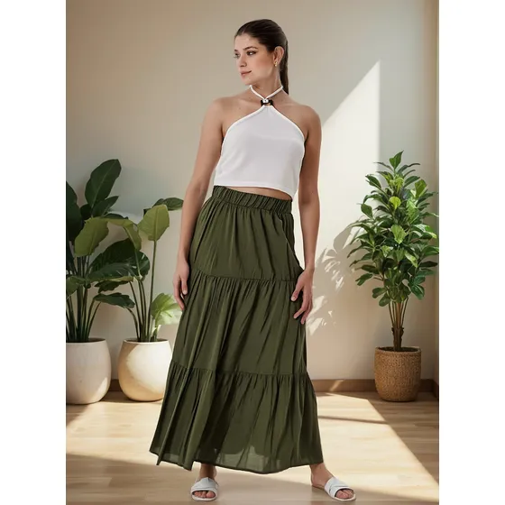 Pollera Larga Boho Paisana Rayon Mochi