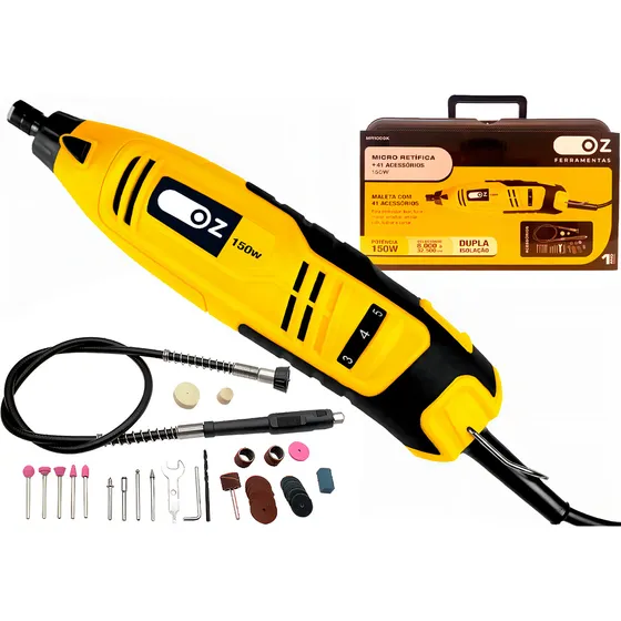 Micro Retifica Lixadeira Com 41 Acessórios 150w 220v Oz