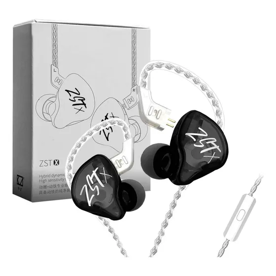 Audífonos In-ear Gamer Con Micro Kz Zst X Color Negro