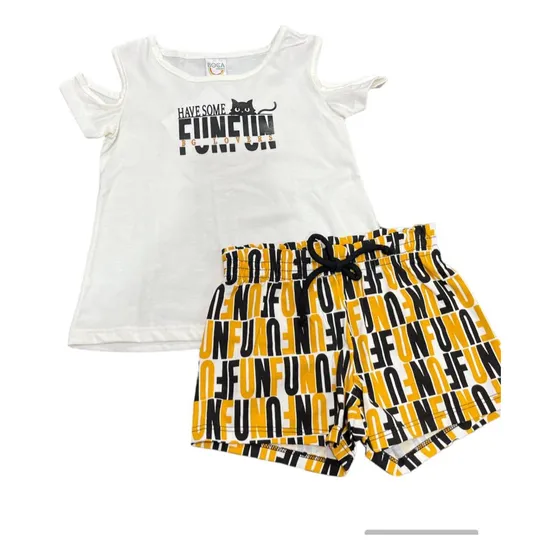Conjunto Menina Verão Super Fresquinho Gatinho Moda Kids