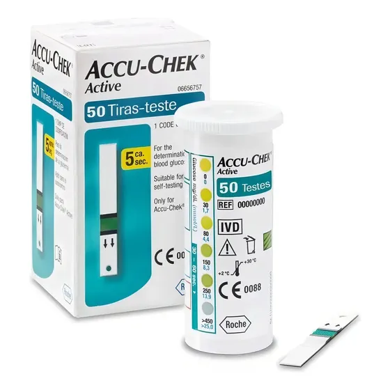 100 Tirillas Reactivas Accu Chek Active Verde | Cuotas sin interés