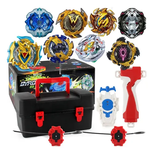 モルトdream バトライ刃　セット Kit Maleta 8 Bayblade Metal Criança C/ 2 Lançadores E Grip E