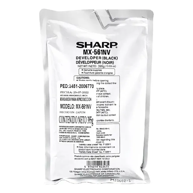 Revelador Sharp® Mx-561nv 600,000 Paginas Modelo Mx-m3050