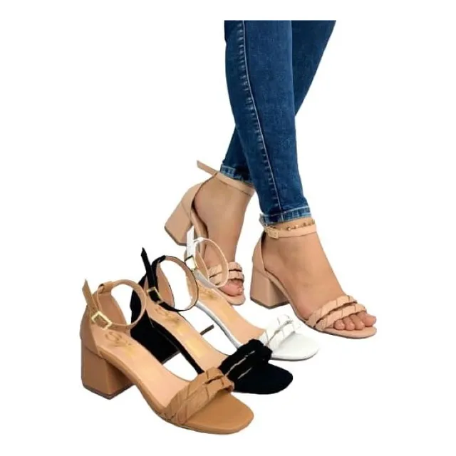 Sandalias De Tacón Medio Para Dama