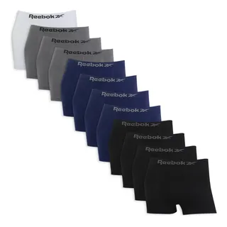 Kit 12 Cuecas Boxer Masculina Sem Costura Microfibra Reebok Kit 12 Cuecas Boxer Masculina Sem Costura Microfibra Reebok