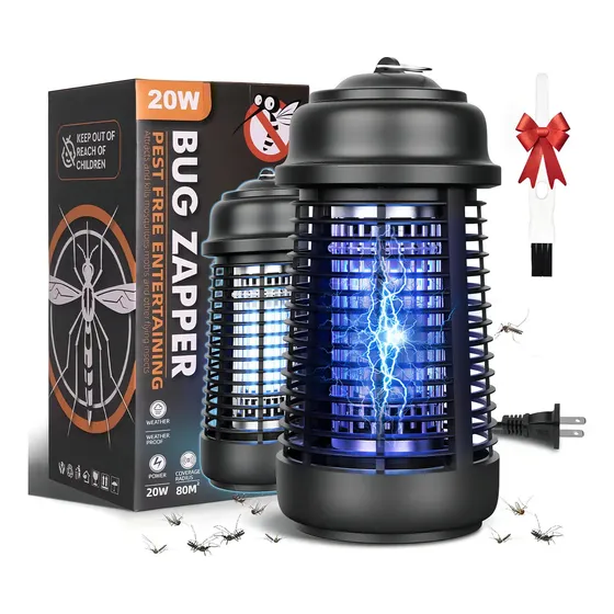Lámpara eléctrica 20w mata mosquitos 4200v luz uv potente insecticida Ipx4 impermeable Bylifity B4022 interior y exterior