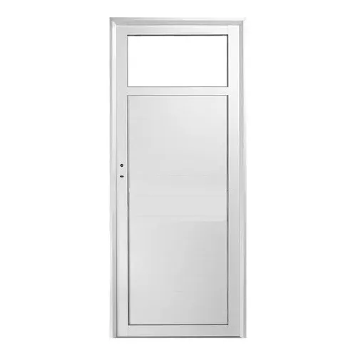 Puerta Aluminio Linea Modena 80x200 1/4 Vidrio Entero