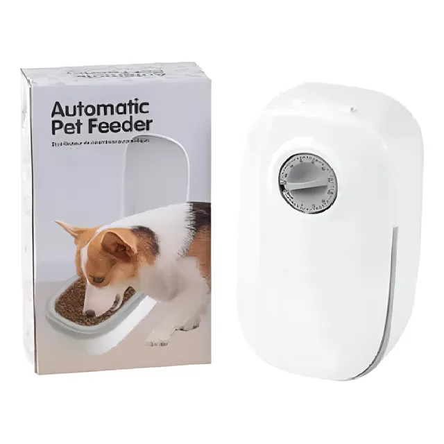 Dispensador De Comida Con Timer Para Mascotas  Material Abs