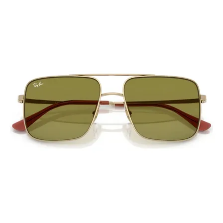 Óculos De Sol Masc/fem Ari Bio-based Quadrado Verde Ray Ban Cor Sólida Polido Ouro-pálido/verde Green Pale Gold Pale Gold