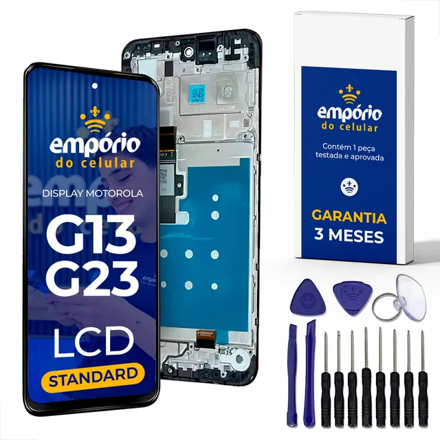 Tela Moto G13 G23 Display Frontal Lcd Com Aro Touch Screen