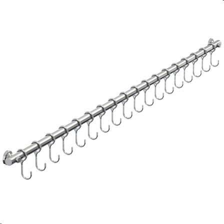 Suporte De Cozinha Metalcromo Suporte Talheres S.t 100cm Com 18 Ganchos Suporte De Cozinha Metalcromo Suporte Talheres S.t 100cm Com 18 Ganchos