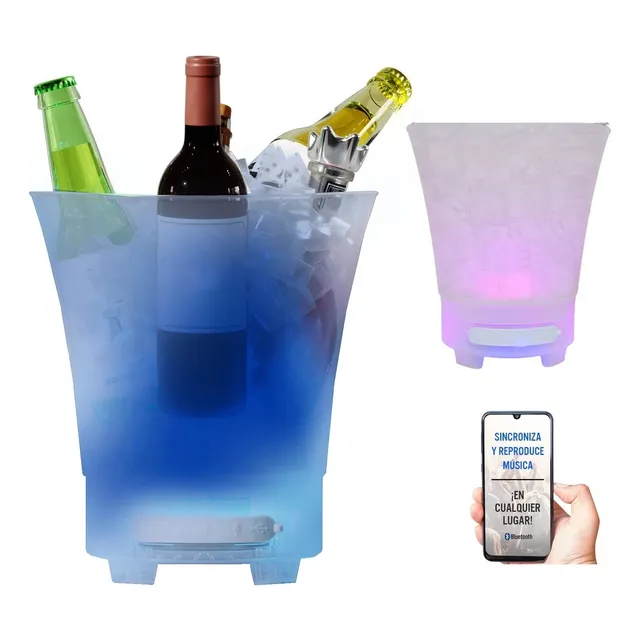 Parlante Bafle Portatil Hielera Cubeta Luces Bluetooth Usb