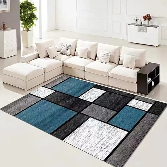 Alfombra Con Diseños 160x200 Delgada Lisa Antideslizante Wym