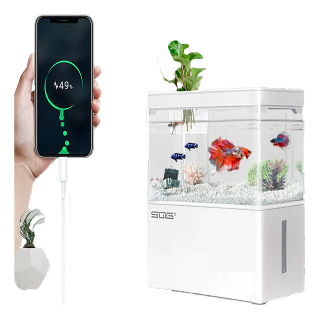 Acuario De Alta Calidad Con Luces Led Y Filtro De 1,8 Litros